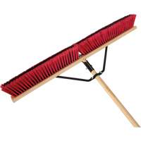 Push Broom with Braced Handle, 36", Medium, PVC Bristles Equipex