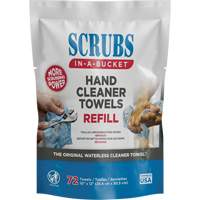 Hand Cleaner Towels Refill Pack, 72 Wipes, 10" x 12" Equipex