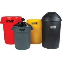 Half-Round Garbage Bin with Lid, Polyethylene, 21 US gal. Equipex