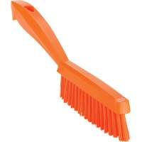 Narrow Hand Brush with Short Handle, Extra Stiff Bristles, 11-4/5" Long, Orange Equipex