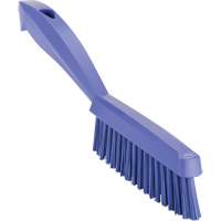 Narrow Hand Brush with Short Handle, Extra Stiff Bristles, 11-4/5" Long, Purple Equipex