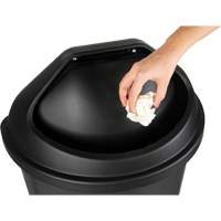 Half-Round Garbage Bin with Lid, Polyethylene, 21 US gal. Equipex