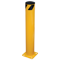 Safety Bollard, Steel, 36" H x 5.5" W, Yellow Equipex