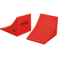 General Purpose Wheel Chocks, Polyurethane, Orange, 8" W x 11-1/4" D x 8-1/4" H Equipex