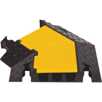 Protecteur de c&acirc;ble robuste &agrave; 3 canaux Yellow Jacket, virage &agrave; gauche Equipex