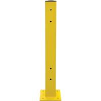 Poteau double pour barri&egrave;re de s&eacute;curit&eacute;, Acier, 5" lo x 44" h, Jaune s&eacute;curit&eacute; OSHA Equipex