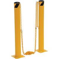 Syst&egrave;me de bornes de protection et chaînes pour quai, Acier, 42" h x 6-5/8" la, Jaune Equipex