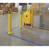 Safety Bollard, Steel, 42" H x 5-1/2" W, Yellow Equipex