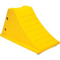 Cales de roue avec surface antid&eacute;rapante en caoutchouc, Polyur&eacute;thane, Jaune, 11-1/4" la x 21" p x 12-1/4" h Equipex