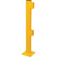 End Post for Light-Duty Guard Rails, Steel, 42" H, Safety Yellow Equipex