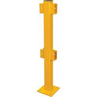 In-Line Post for Light-Duty Guard Rails, Steel, 42" H, Safety Yellow Equipex