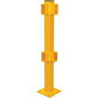 Corner Post for Light-Duty Guard Rails, Steel, 42" H, Safety Yellow Equipex