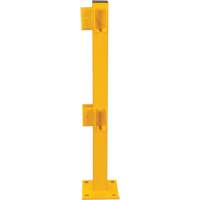Corner Post for Light-Duty Guard Rails, Steel, 42" H, Safety Yellow Equipex