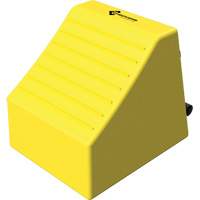Cale de roue ultra-robuste pour l'exploitation mini&egrave;re Checkers Safety, PEHD, Jaune, 14-1/2" la x 17-1/2" p x 16" h Equipex