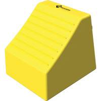 Cale de roue ultra-robuste pour l'exploitation mini&egrave;re Checkers Safety sans support, PEHD, Jaune, 14-1/2" la x 17-1/2" p x 16" h Equipex