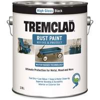 Tremclad&reg; Water-Based Rust Paint, 3.78 L, Gallon, Black Equipex