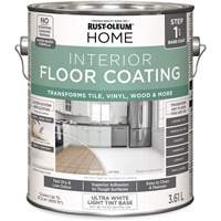 Home Interior Floor Coating System Base Coat, 3.61 L, Water-Based, Very Flat, Tint Base/White Equipex