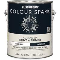 Colour Spark Interior Pre-Tinted Paint + Primer Wall Paint, White Cotton, Semi-Gloss, 3.78 L, Gallon Equipex