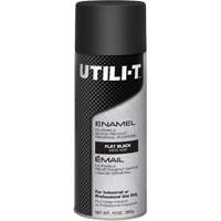 Peinture-&eacute;mail en a&eacute;rosol polyvalent UTILI-T, Noir, Plat, 10 oz/283 g, Canette a&eacute;rosol Equipex