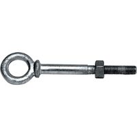 Eye Bolts, 3/8" Dia., 2-1/2" L, Galvanized, 1200 lbs. (0.6 tons) Capacity Equipex