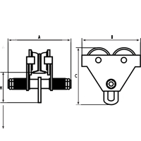 Adjustable Trolleys, 1000 lbs. (0.5 tons) Equipex