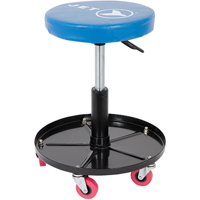 JMS-642A Si&egrave;ge roulant ajustable pour m&eacute;canicien, Vinyle, Bleu, Capacit&eacute; 300 lb Equipex
