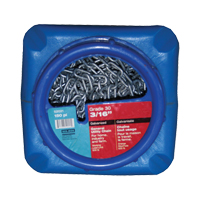 Chaînes galvanis&eacute;es par immersion &agrave; chaud, Acier au carbone, 3/16" x 150' (45,7 m) l, Calibre 30, Charge d'utilisation 630 lb (0,315 tonnes) Equipex