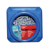 Chaînes galvanis&eacute;es par immersion &agrave; chaud, Acier au carbone, 1/4" x 100' (30,4 m) l, Calibre 30, Charge d'utilisation 1100 lb (0,55 tonne) Equipex