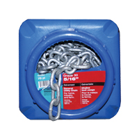 Chaînes galvanis&eacute;es par immersion &agrave; chaud, Acier au carbone, 5/16" x 75' (22,9 m) l, Calibre 30, Charge d'utilisation 1900 lb (0,95 tonne) Equipex