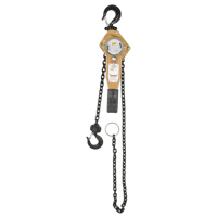 Heavy Duty Gold Series Lever Chain Hoist, 5' Lift, 1500 lbs. (0.75 tons) Capacity, Alloy Steel Chain Equipex