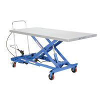 Pneumatic Hydraulic Scissor Lift Table, Steel, 63" L x 31-1/2" W, 1000 lbs. Cap. Equipex