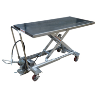 Pneumatic Hydraulic Scissor Lift Table, Stainless Steel, 63" L x 31-1/2" W, 1000 lbs. Cap. Equipex