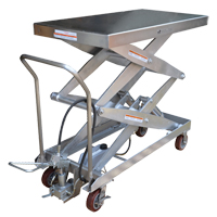 Pneumatic Hydraulic Scissor Lift Table, Stainless Steel, 47-1/4" L x 24" W, 1500 lbs. Cap. Equipex