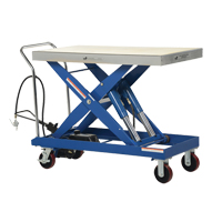 Pneumatic Hydraulic Scissor Lift Table, Steel, 47-1/2" L x 24" W, 2000 lbs. Cap. Equipex