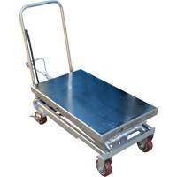 Pneumatic Hydraulic Scissor Lift Table, Stainless Steel, 35-1/2" L x 20" W, 800 lbs. Cap. Equipex