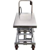 Pneumatic Hydraulic Scissor Lift Table, Stainless Steel, 35-1/2" L x 20" W, 800 lbs. Cap. Equipex