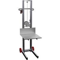 Empileur &agrave; plateforme, M&eacute;canisme Treuil manuel, Capacit&eacute; de 400 lb, Levage max de 58" Equipex