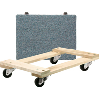 Wood Dollies - Medium-Duty, Polyolefin Wheels, 900 lbs. Capacity, 18" W x 24" D x 7" H Equipex
