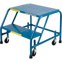CSA-Certified Rolling Step Ladder, 2 Steps, 22" Step Width, 19" Platform Height, Steel Equipex
