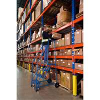 CSA-Certified Rolling Step Ladder, 4 Steps, 22" Step Width, 37" Platform Height, Steel Equipex