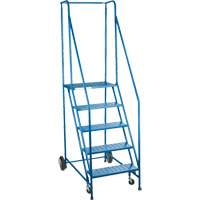 CSA-Certified Rolling Step Ladder, 5 Steps, 22" Step Width, 46" Platform Height, Steel Equipex