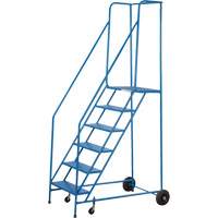 CSA-Certified Rolling Step Ladder, 6 Steps, 22" Step Width, 55" Platform Height, Steel Equipex