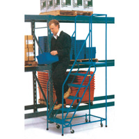 CSA-Certified Rolling Step Ladder, 6 Steps, 22" Step Width, 55" Platform Height, Steel Equipex