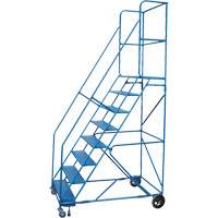 CSA-Certified Rolling Step Ladder with Locking Step, 8 Steps, 30" Step Width, 72" Platform Height, Steel Equipex