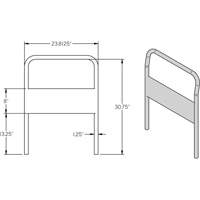 Poign&eacute;e chrom&eacute;e de 24" pour chariot &agrave; plateforme Equipex