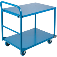 Chariots &agrave; tablettes/plateforme, Acier, 24" la x 36" p x 40" h, Capacit&eacute; de la plateforme 1300 lb Equipex