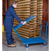 Chariots &agrave; tablettes/plateforme, Acier, 24" la x 36" p x 40" h, Capacit&eacute; de la plateforme 1300 lb Equipex