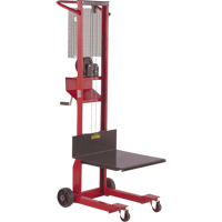 Platform Lift Stacker, Hand Winch Operated, 500 lbs Capacity, 54" Max Lift Equipex