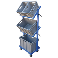 Chariot &agrave; cueillette, Acier, 30-11/16" la x 19-1/4" p, 3 tablettes, Capacit&eacute; 300 lb Equipex