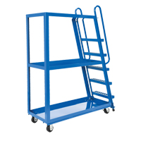 Chariot &agrave; cueillette, Acier, 21-7/8" la x 56-1/8" p, 3 tablettes, Capacit&eacute; 1000 lb Equipex